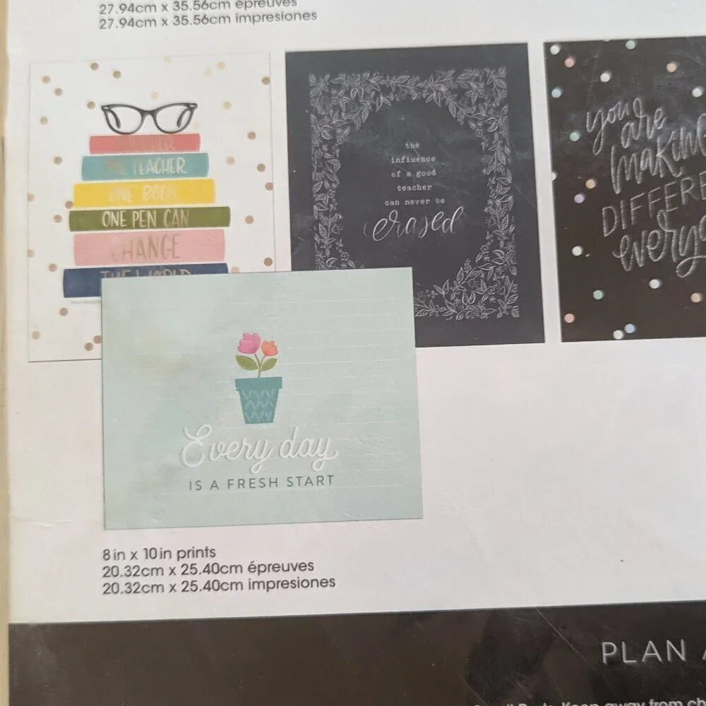 NWT Happy Planner Teacher 'Change the World' 41pc Wall Art Kit Classroom School